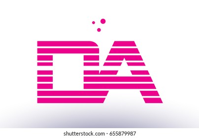 da d a alphabet letter logo pink purple line stripe company design template creative abstract vector
