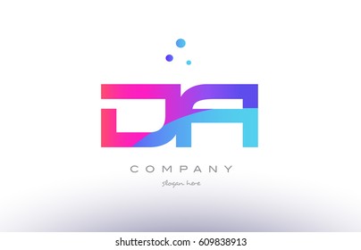 da d a  creative pink purple blue modern dots creative alphabet gradient company letter logo design vector icon template