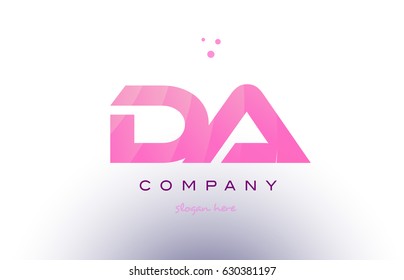 da d a letter alphabet text pink purple dots creative company logo vector icon design template