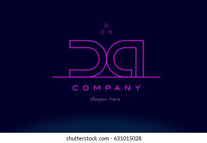 da d a letter alphabet text pink purple dots contour line creative company logo vector icon design template