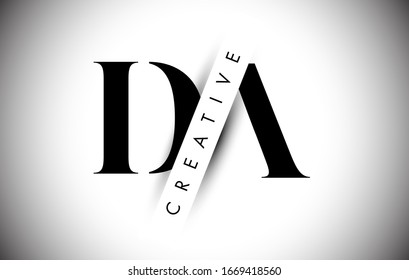 DA D A Letter Logo with Creative Shadow Cut and Overlayered Text Vector Illustration Design.