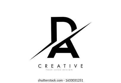 DA D A Letter Logo Design with a Creative Cut. Creative logo design..