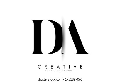 DA D A Letter Logo Design with Creative Shadow Cut Vector Illustration Design.