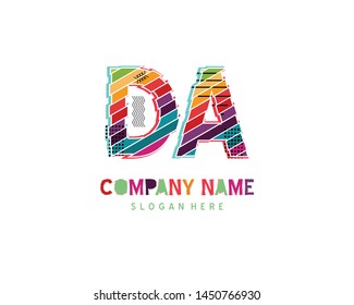 DA Full color initial logo vector