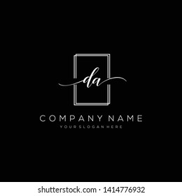 DA handwriting initial logo template vector.