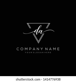 DA handwriting initial logo template vector.