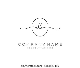 DA handwriting initial  logo vector