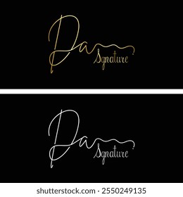 Da Handwriting signature logo. Da Hand drawn Calligraphy lettering Vector. Da letter real estate, beauty, photography letter logo design.