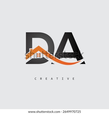 DA House Letter Logo – Creative Real Estate Monogram with Roof Shape and Home Icon for Property, Architecture and Modern Branding Identity