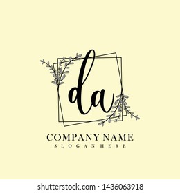 DA Initial beauty floral logo template