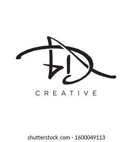 DA initial beauty logo design abstract vector