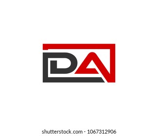 DA initial box letter logo template vector