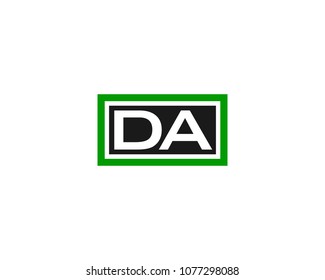 DA initial box letter logo template vector