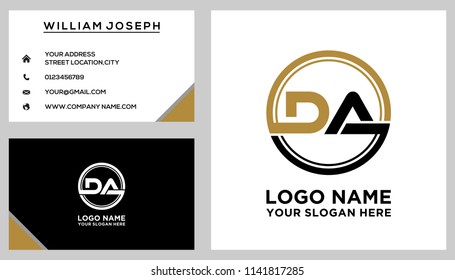 DA initial circle logo template vector