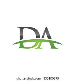 DA initial company green swoosh logo