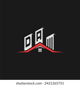 DA Initial Construction Real Estate Home Logo Design Vector