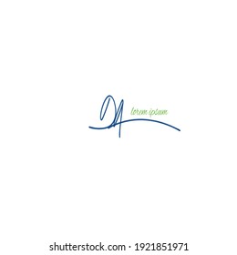 DA initial handwriting beauty monogram