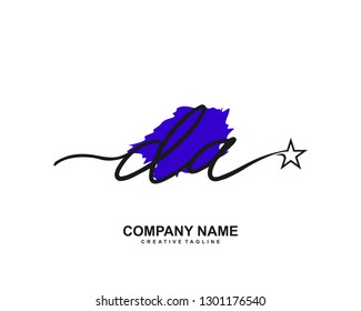 DA Initial Handwriting Logo Template Vector