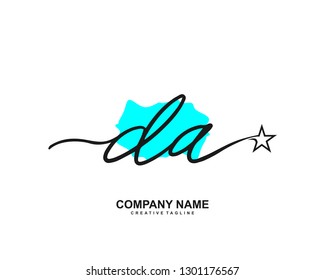 DA Initial Handwriting Logo Template Vector