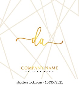 DA Initial Handwriting logo template vector