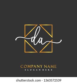 DA Initial Handwriting logo template vector