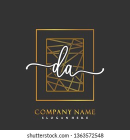 DA Initial Handwriting logo template vector