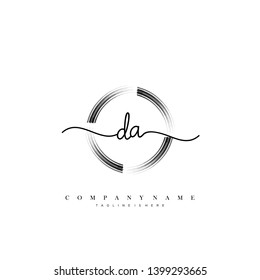 DA initial handwriting logo template vector