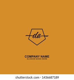 DA Initial handwriting logo template vector