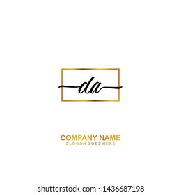 DA Initial handwriting logo template vector