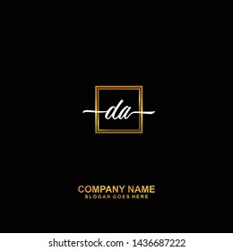 DA Initial handwriting logo template vector