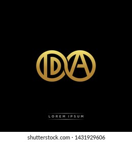 DA initial letter linked circle capital monogram logo modern template