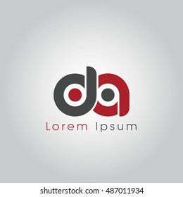 da initial letter linked lowercase logo. d and a vector template design.