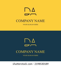 DA Initial Letter Logo Clothing Modern Minimalist Urban Creative Fashion Brand Luxury Logo Template. DA Business Monogram Streetwear Photography Boutique Apparel Versatile Modern Concept Logo.