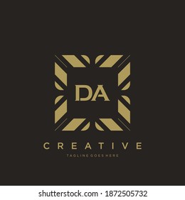 DA Initial Letter Luxury Ornament Monogram Logo Template Vector.