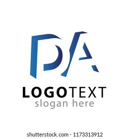 DA initial letter with negative space logo icon vector template