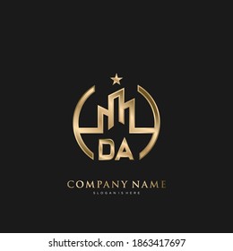 DA Initial Letter Real Estate Luxury house Logo Vector art for Business, Building, Architecture