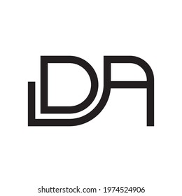 da initial letter vector logo