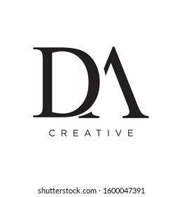 DA initial logo design vector luxury simple 