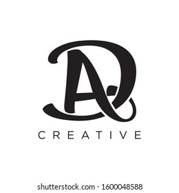 DA initial logo design vector feminim