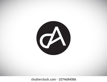 DA Initial Logo designs with circle background