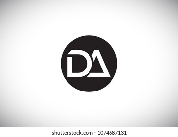 DA Initial Logo designs with circle background