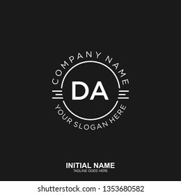 DA Initial logo letter with minimalist concept