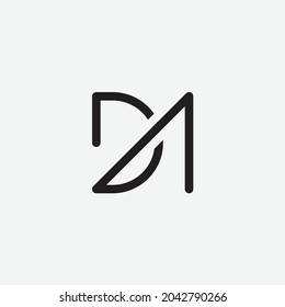 DA initial logotype logogram design concept