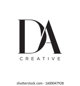 DA initial luxury logo design vector beauty