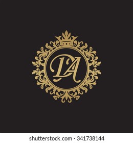 DA initial luxury ornament monogram logo