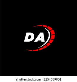 DA initial monogram for automotive logo with speed image design vector