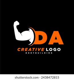 DA initial monogram for fitnes or gym logo with creative style design