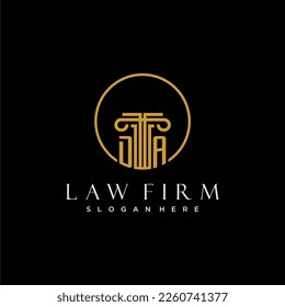 DA initial monogram for law firm with creative circle line