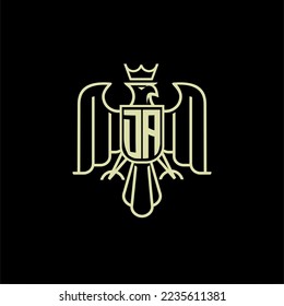 DA initial monogram logo for eagle  crown image vector design
