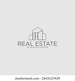 Logotipo do monograma inicial da DA para imóveis com estilo de construção de luxo